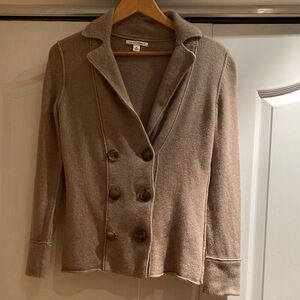 Banana Republic Cashmere Blend Knit Blazer Cardigan Beige Size M